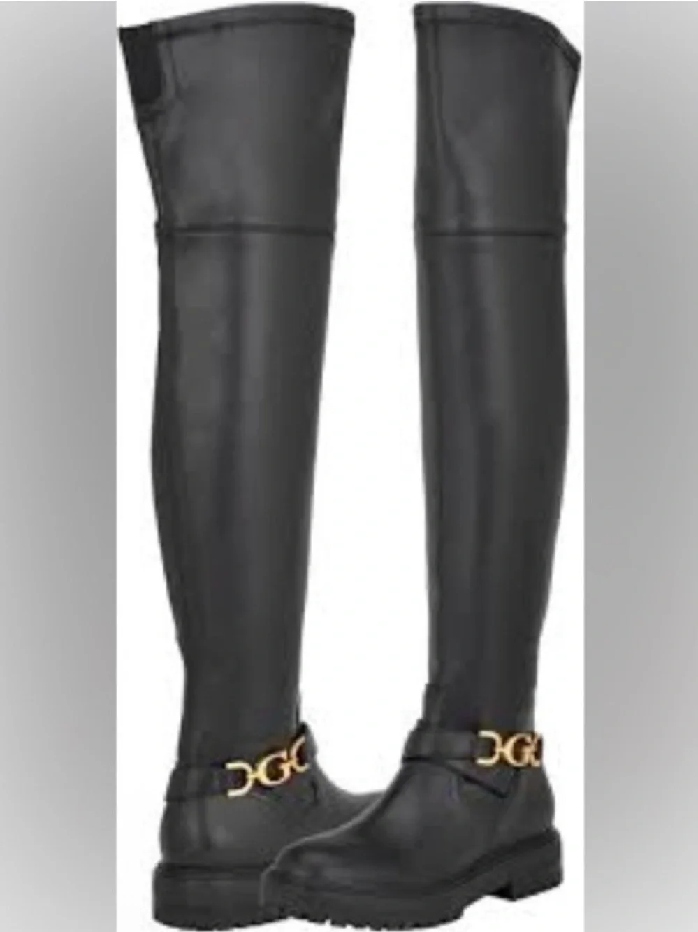 NWOT Guess Jellio Black Over-the-Knee Lug Sole Boots Size 7